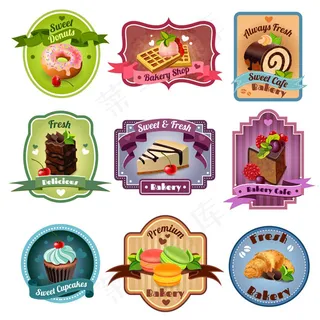 面包店标志标签