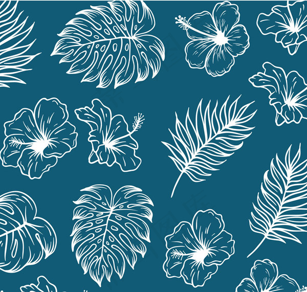 花卉和树叶背景