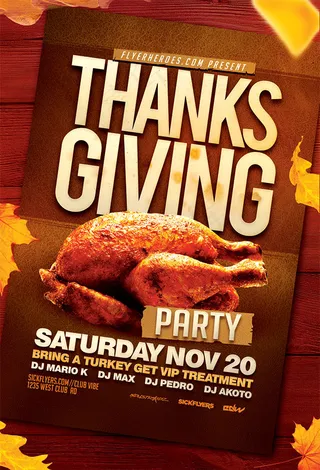 感恩节派对海报