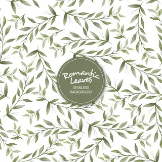 叶子水彩无缝背景