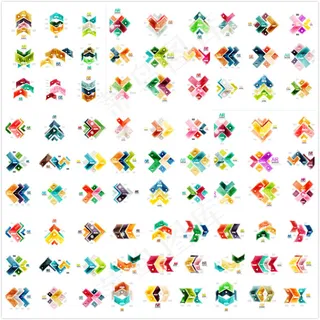 水晶箭头图标,免抠元素