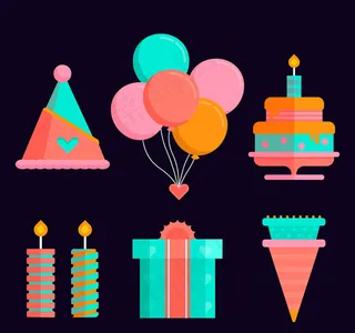 生日元素矢量图