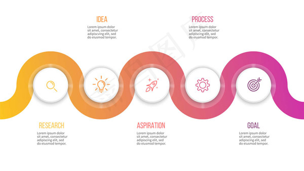 渐变立体波浪图标,免抠元素