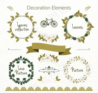 绿叶花环装饰物