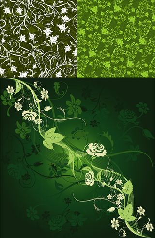 花枝招展绿色背景,背景元素