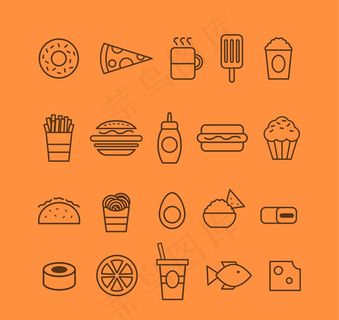食物图标矢量,免抠元素