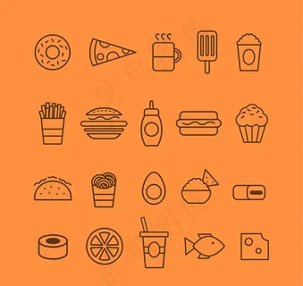 食物图标矢量,免抠元素