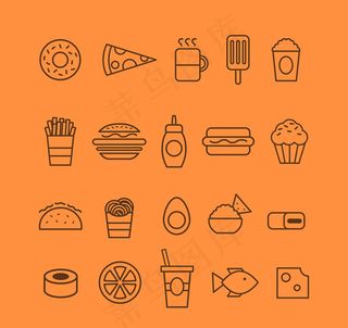 食物图标矢量,免抠元素