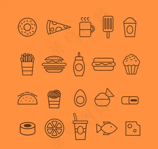 食物图标矢量,免抠元素