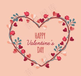 情人节爱心花环