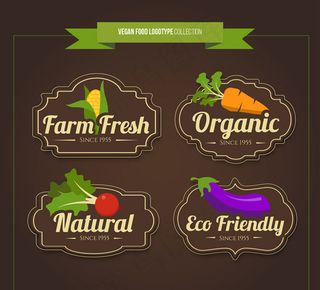 素食标志标签,免抠元素