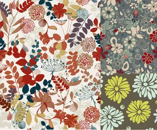 缤纷植物花纹,免抠元素