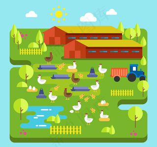 绿色农场设计矢量