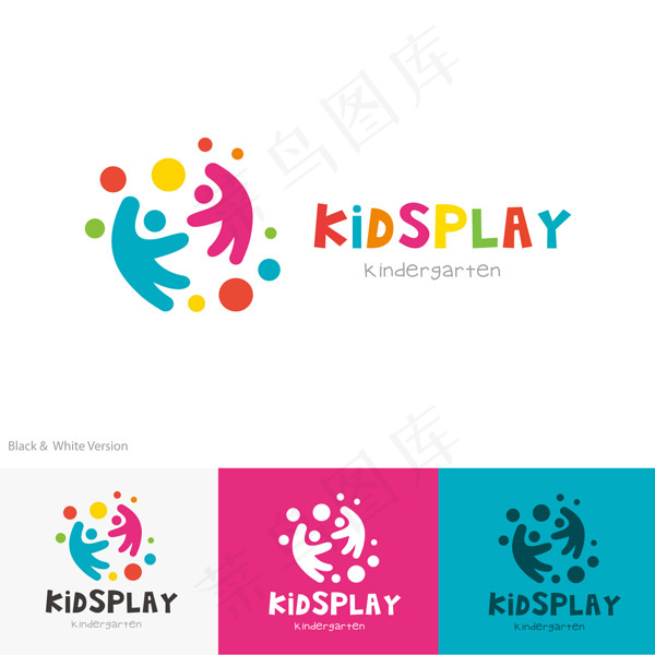 抽象儿童logo