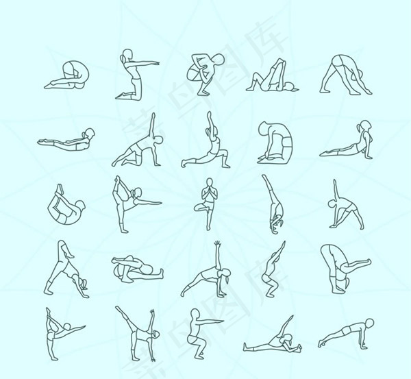 瑜伽姿势矢量
