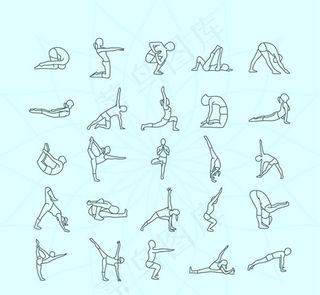 瑜伽姿势矢量