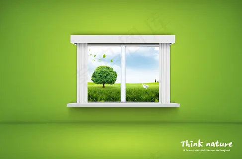 窗外的草地风景