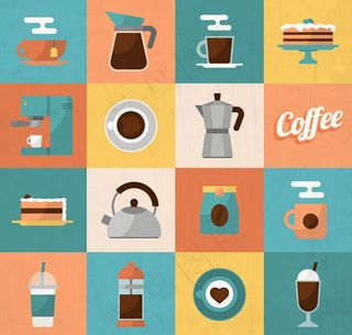 咖啡元素图标,免抠元素