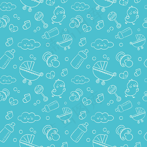 婴儿元素无缝背景