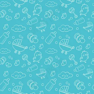 婴儿元素无缝背景