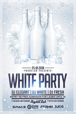 纯白派对海报