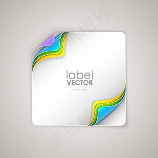 方形贴纸卷角便签