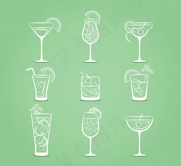 手绘夏季冷饮矢量ai矢量模版下载