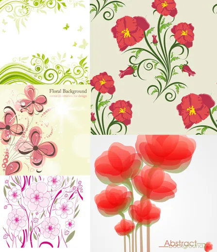 鲜花插画花纹