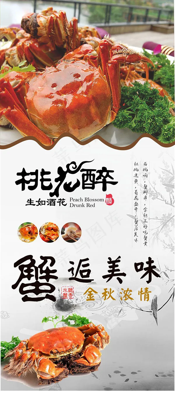 大闸蟹展架(210X297)cdr矢量模版下载