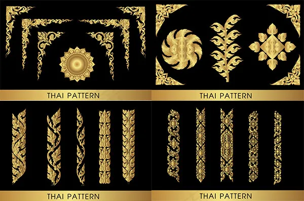 金色花纹边框eps,ai矢量模版下载
