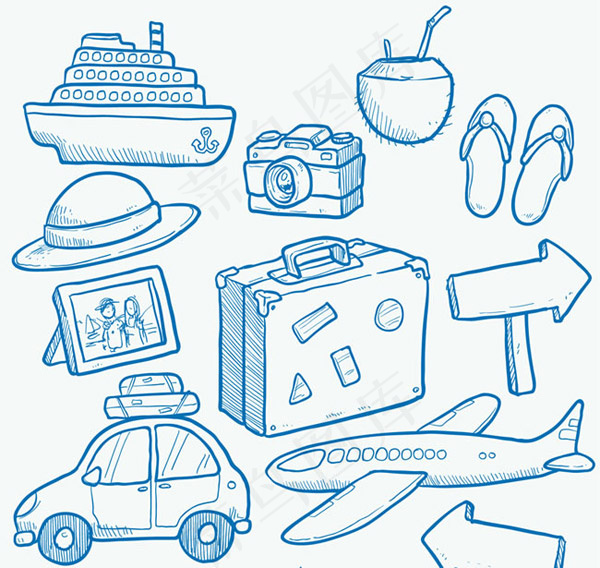 手绘旅行元素