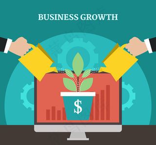 给金币盆栽浇水的手臂