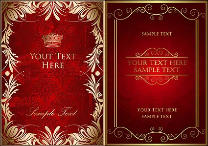 金色花边边框eps,ai矢量模版下载