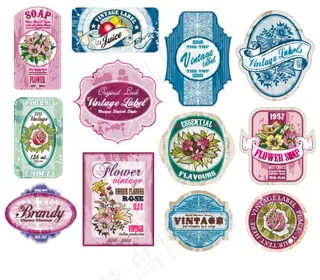 复古酒贴标签5,免抠元素