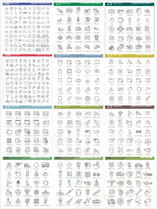 简约线性图标,免抠元素