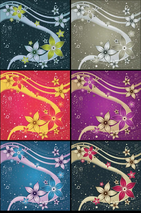 彩花纹背景,背景元素eps,ai矢量模版下载