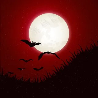 月夜蝙蝠背景