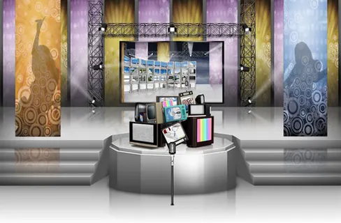 潮流展厅背景,背景元素