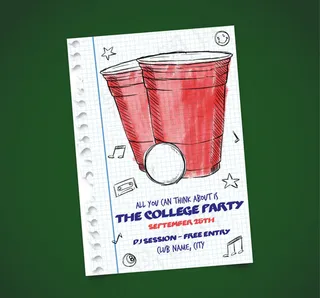 饮料大学派对传单