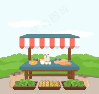 蔬菜摊设计矢量