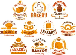 复古面包店标签