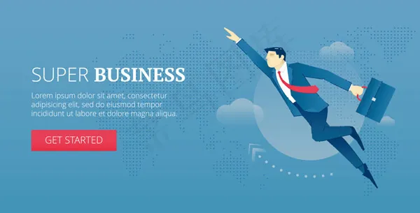 飞翔的商务超人eps,ai矢量模版下载