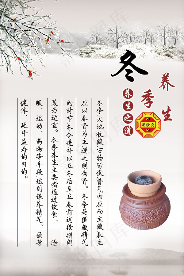 冬季养生展板
