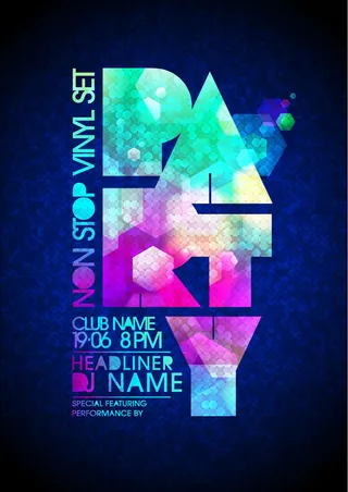 派对艺术字海报