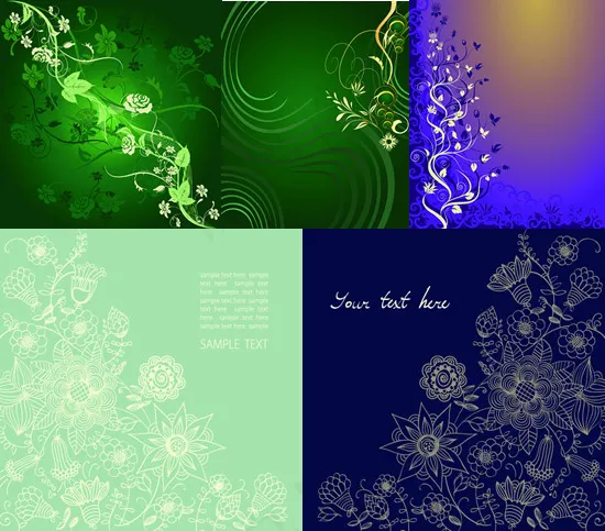 植物花纹背景eps,ai矢量模版下载