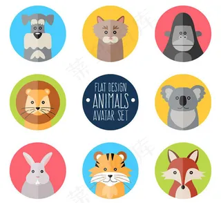 圆形动物图标,免抠元素