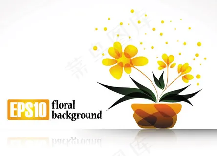 抽象花朵盆栽 抽象花朵盆栽