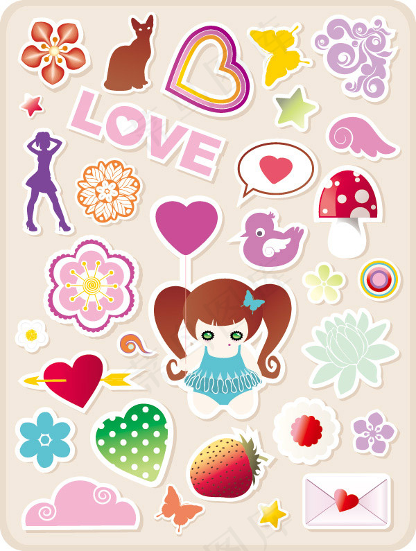 卡通可爱贴纸