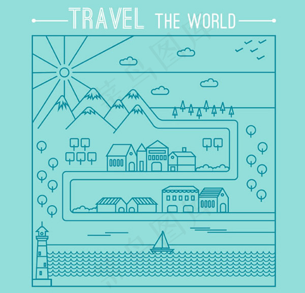 手绘旅行路线图