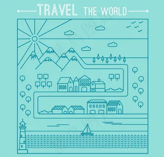 手绘旅行路线图